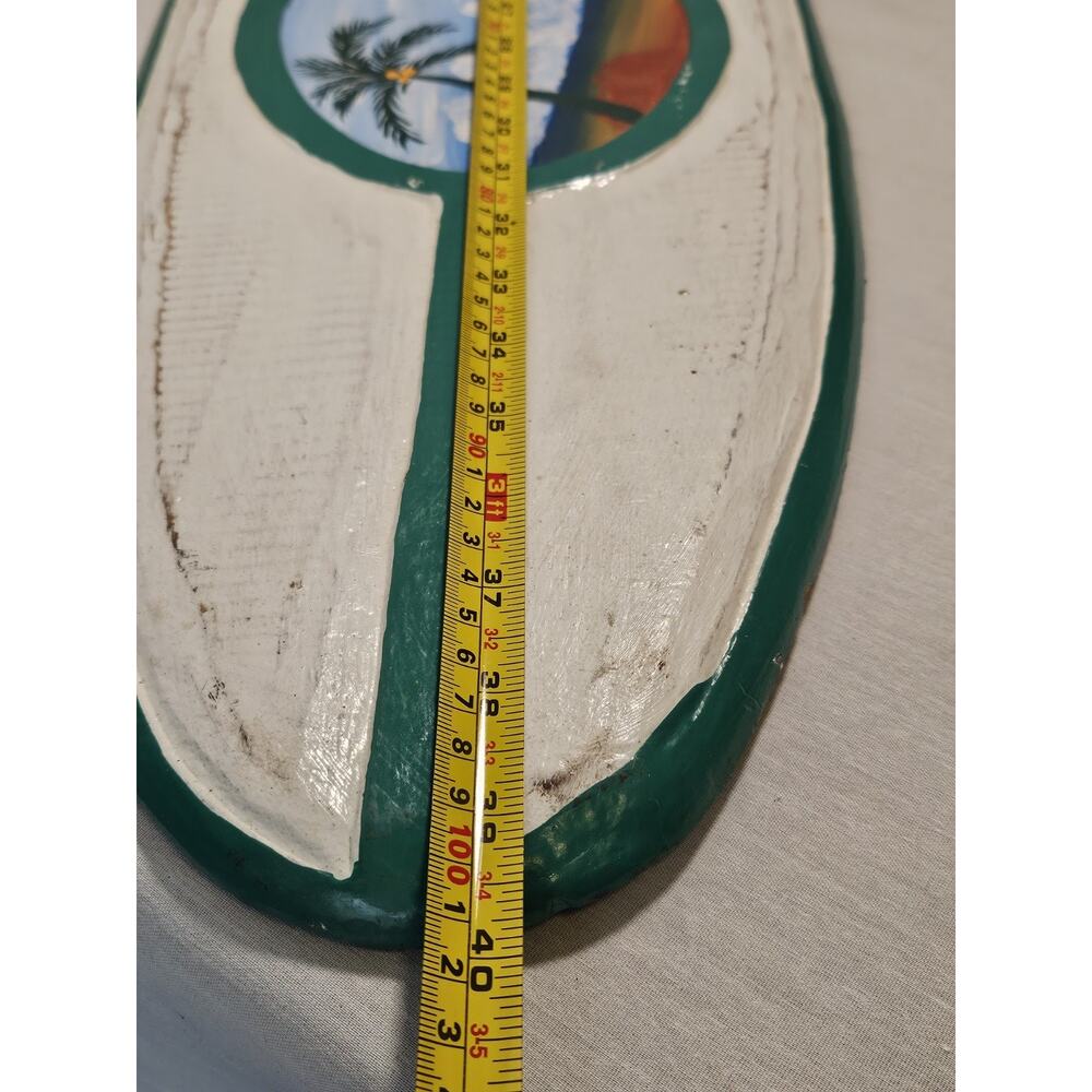 Lanikai Beach Wooden surf sign 40" w/ Beach Painting - Real Hand Carved Wood - Picture 11 of 14